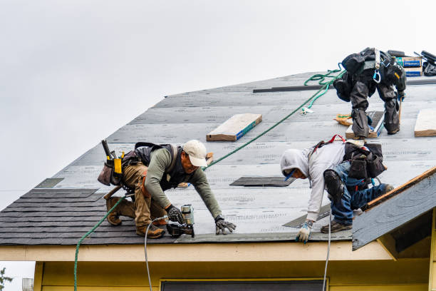 Professional Gutter Installation technician working in Mad River, CA